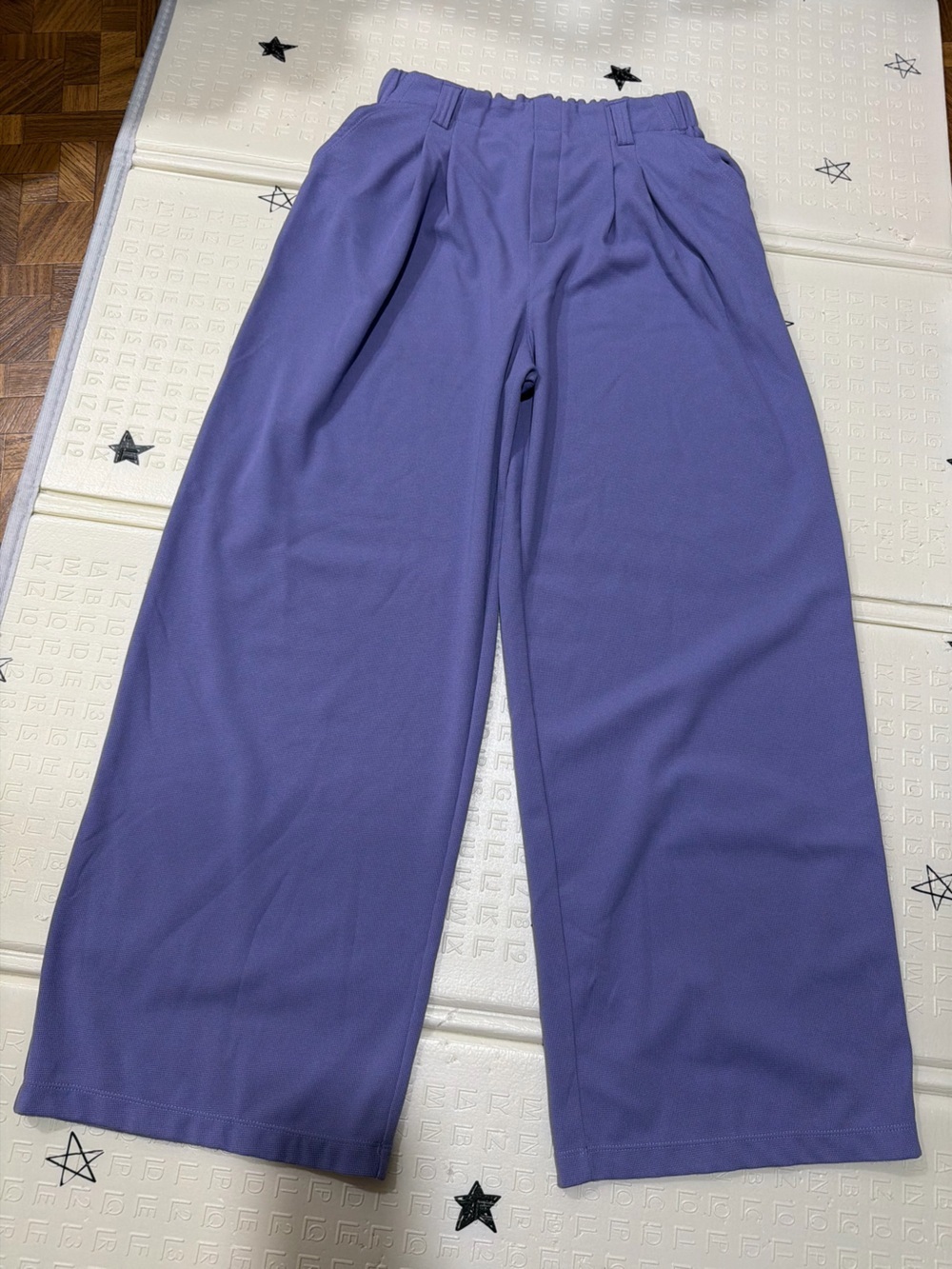 HALARA Lavender Waffle-Knit Wide Leg Pants